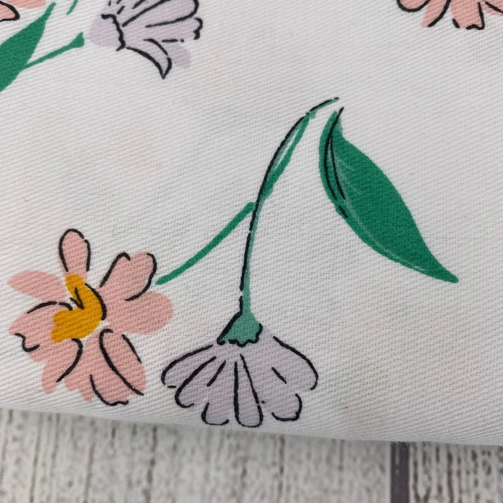 Kate Spade Shower Curtain White Dreamy Daisy Ruffled Pansy Floral Botanical